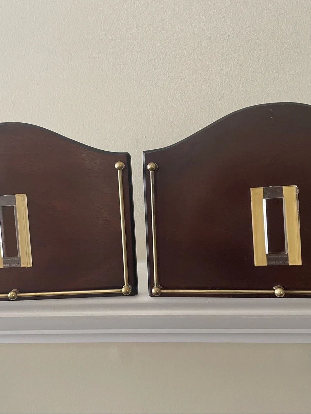 Vintage Upscale Mahogany & Brass Wall Sconces